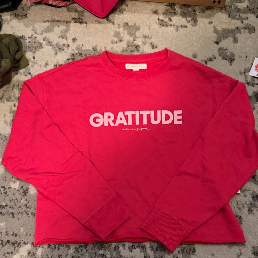 Spiritual Gangster Vibrant Red Gratitude Tee NWT
